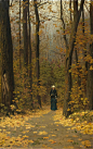 Vasili Dmítrievich Polénov (1844-1927) - Solitary walker on a forest path (c.1883) ​​​​