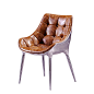 酒吧椅清吧办公室家用创意复古铝皮玻璃钢设计师椅子西餐厅餐桌椅-淘宝网