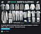 27组男性服装风衣T恤外套裤子衣服3D模型 Artstation – 27 BASIC MEN’S CLOTHES PACK