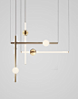 Linear mid-century modern pendant lights in different finishes