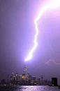 Watching stunning NY lightning strike