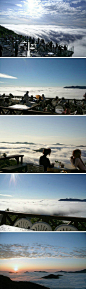 【北海道云海Terrace——离天国最近的咖啡厅 】这是北海道Tomamu伟大的自然环境所孕育出的梦幻世界—云海，被称为距离天国最近咖啡厅，它便是星野度假村Tomamu的“云海Terrace”。在这里，顾客可以俯视山下，漫天云海触手可及。