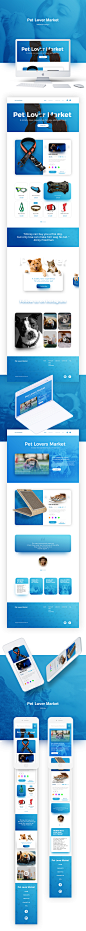 Pet Lover Market - Ecommerce Web Design : Pet Lover Market is a Responsive E-Commerce website design. This is a web design project that was initiated through behance. My client contacted me through behance and asked me to design him an e-commerce site whi