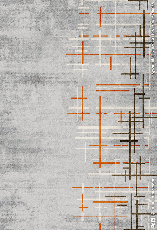 现代简约抽象几何地毯图案设计