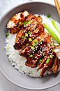 Soy-Glazed Chicken – the best soy-glazed chicken recipe ever. Made with soy sauce, five spice powder and sugar, this sticky and savory chicken is crazy good!