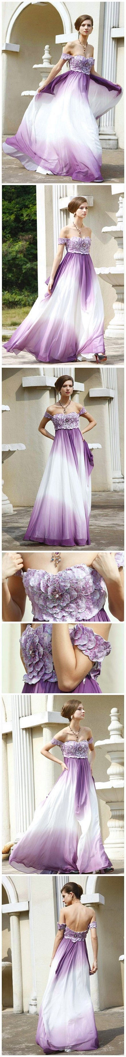 紫色+环肩+花瓣 婚纱礼服~~