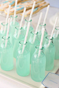 Turquoise lemonade - blue raspberry kool aid, sugar and Country Time lemonade mix.