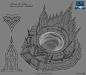 Heroes Of The Storm - Towers Of Doom Starting Platform, David Harrington : Original Concept for the Towers Of Doom Nexus Portal starting area, this concept was used to inform much of the architectural stylings of Towers of Doom.