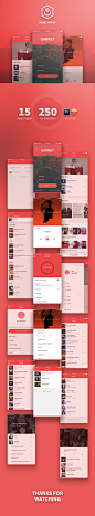 Garnet (Music App Ui) : “Garnet” – high quality mobile music app interface, ready to use. This is Music app for mobile platforms. Free fonts are used.