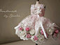 blythe flower dress / rose garden /Cute princess outfit / Blythe fashion / pink  / bow /doll dress