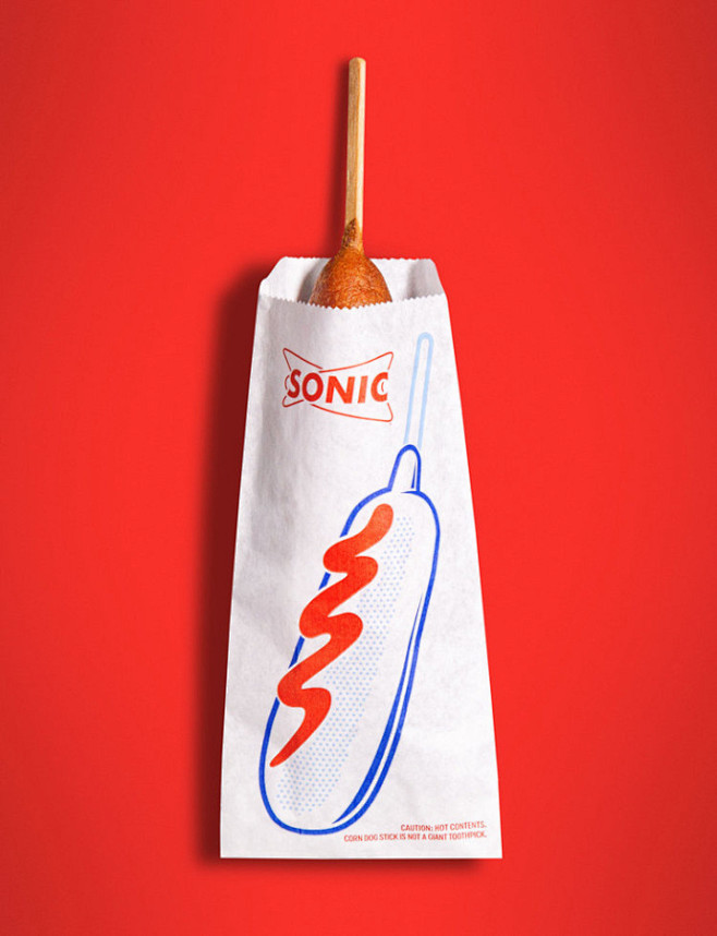 SONIC餐饮品牌干净简洁的包装设计 ​...