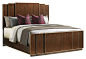 Fairmont Panel Bed -- like the cathedral back panels. Possible inspiration but upholstered fabric panels instead of wood.: 
