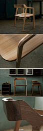 线条硬朗的木椅子……Kundera chair by GUD Conspiracy。via：http://t.cn/zWNfKER
