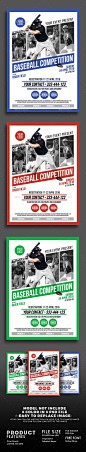棒球比赛海报传单模板PSD。 在这里下载：http://graphicriver.net/item/baseball-competition-poster-flyer/15737234?ref=ksioks