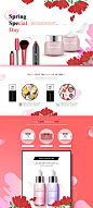 春季高端化妆品网页PSD模板Spring cosmetics web PSD template#tiw348a3603 :  