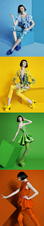 Color Blocking-彩色女性时尚造型秀封面大图