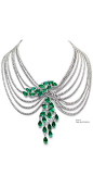 Farah Khan Zambian Emerald Multi-Layered Necklace: 