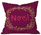 DENY Designs Rachael Taylor Noel Wreath Purple Throw Pillow, Medium contemporary-holiday-decorations