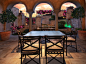 意大利风格五居500平别墅餐厅餐桌灯具植物装修效果图