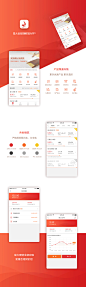 金融理财app设计 红色简约app设计 展示设计