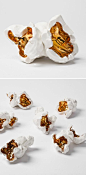 Porcelain popcorn, with gold glaze. Um… YES!!! I absolutely ... | U...