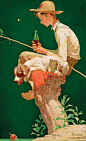 *Coca-Cola ad - "Out Fishin'," Norman Rockwell 1939.  It's not about the Coke with me it is about the fishing. I am a Pepsi man!