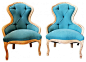 Vintage Blue Chairs eclectic chairs