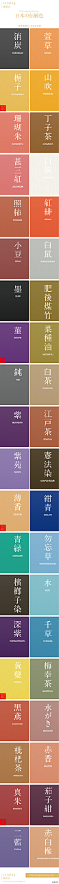 #配色# 最近一张中国配色图红遍微博，其中古人对颜色命名的诗情画意最让人感动。我们来看看日本对颜色的命名吧，中国原色基本取名自自然现象和丝织品，而日本的设色多取名自植物花卉动物，甚至踯躅这样的动词。日本…
