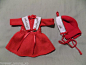 VTG-Hand-Knit-Christmas-Doll-Dress-Hat-for-14-doll-Tag-ORIG-GARB-Johanna-Rowe