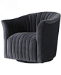 GABE SWIVEL CHAIR IN STEEL GREY VELVET