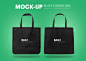 Black tote shopping bags mock-up Premium Psd