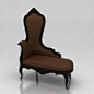 半躺型高靠背棕色长方形加厚坐垫古典欧式贵妃椅