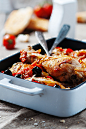 Cooked chicken with tomato, onion, pepper and olive by Oxana Denezhkina on 500px