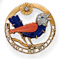 Bird brooch inscription says: "1946 Will Be Better."  18k gold, lapis, coral brooch, Cartier