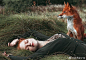 “两只” 狐狸的相遇  . Alexandra Bochkareva ​​​​