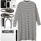 A fashion look from March 2016 featuring sleeve dress, black oxfords and moschino handbag. Browse and shop related looks.