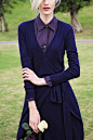 Navy Wrap Front Dresses: 