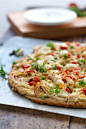 Healthy Chicken Alfredo Pizza