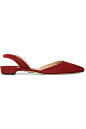Paul Andrew - Rhea 绒面革尖头平底鞋 : 鞋跟高约 2 厘米
 酒红色绒面革
 松紧露跟袢带
 品牌特定颜色：Antique Red 
 产地：意大利