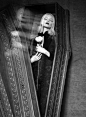 Anna Gerasimova is Hauntingly Beautiful Lensed by Koray Parlak for Elele Magazine 2012 #fashion #editorial #bw #vampire #coffin #rose #gothic: 