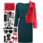 A fashion look from February 2016 featuring blue dress, red coat and high heel sandals. Browse and shop related looks.