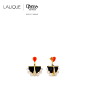 L'Oiseau de Feu earrings | Diamonds, black jade, pearls, fire opal, yellow gold | Lalique