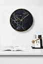 Structure Black Marble Clock with Golden Case by Cloudnola | From Cloudnola.me: 