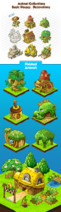 Animal Collections : Mics Buildings and decorations for "Animal Collections" Mobile Game.