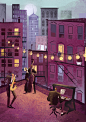 Jazz Night : Jazz night in New York - I made this illustration after my trip in NYC in May. One night, I saw jazz musicians from my window, the atmosphere was amazing that inspired me to do this illustration.