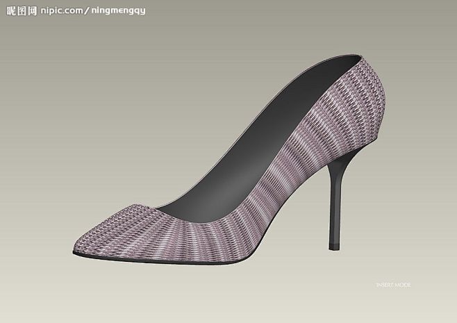 用3D软件设计的性感高跟鞋(立体图)