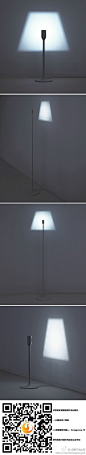 光中灯--光线投射创造灯罩剪影 ，这个巧妙的设计由日本设计工作室YOY呈现在在米兰设计周2014上，创作了LED的桌灯和一盏落地灯系列，当开启时，灯具投射光线是一个灯罩轮廓的投影，关闭时，简单的单元是一个不事张扬，独立的光束