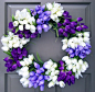 Purple Tulip Wreath - | ~)( Door Decor )(~