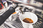 Freshly Brewed Coffees from Coffee Machine Free Image Download