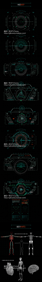 AE模板-700+HUD高科技科幻游戏军事显示屏动态UI元素 | 龋齿一号GFXCamp